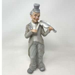 KPM Porcelain Clowning Around Dad Violin Music Player Figurine